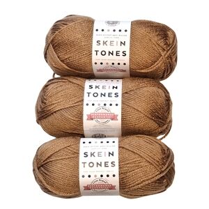 Lion Brand Skein Tone Yarn Cedarwood 3 Skeins